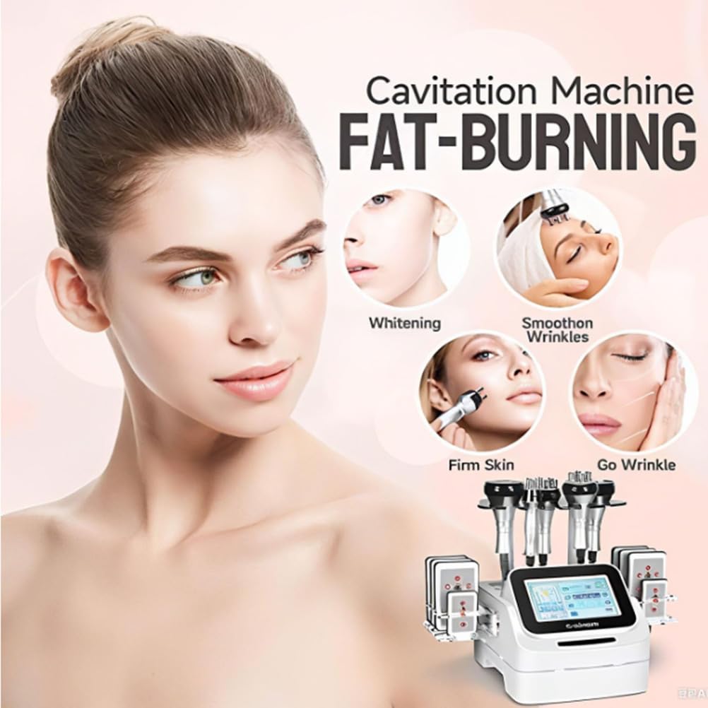 BCBKD 6 en 1 Lipocavitation Radiofrequence Machine 40K Cavitation Ultrasonique Et Radio Fréquence Appareil Amincissant Corps Beauté du Visage Anti-Cellulite Anti-Rides pour Visage Bras Abdomen