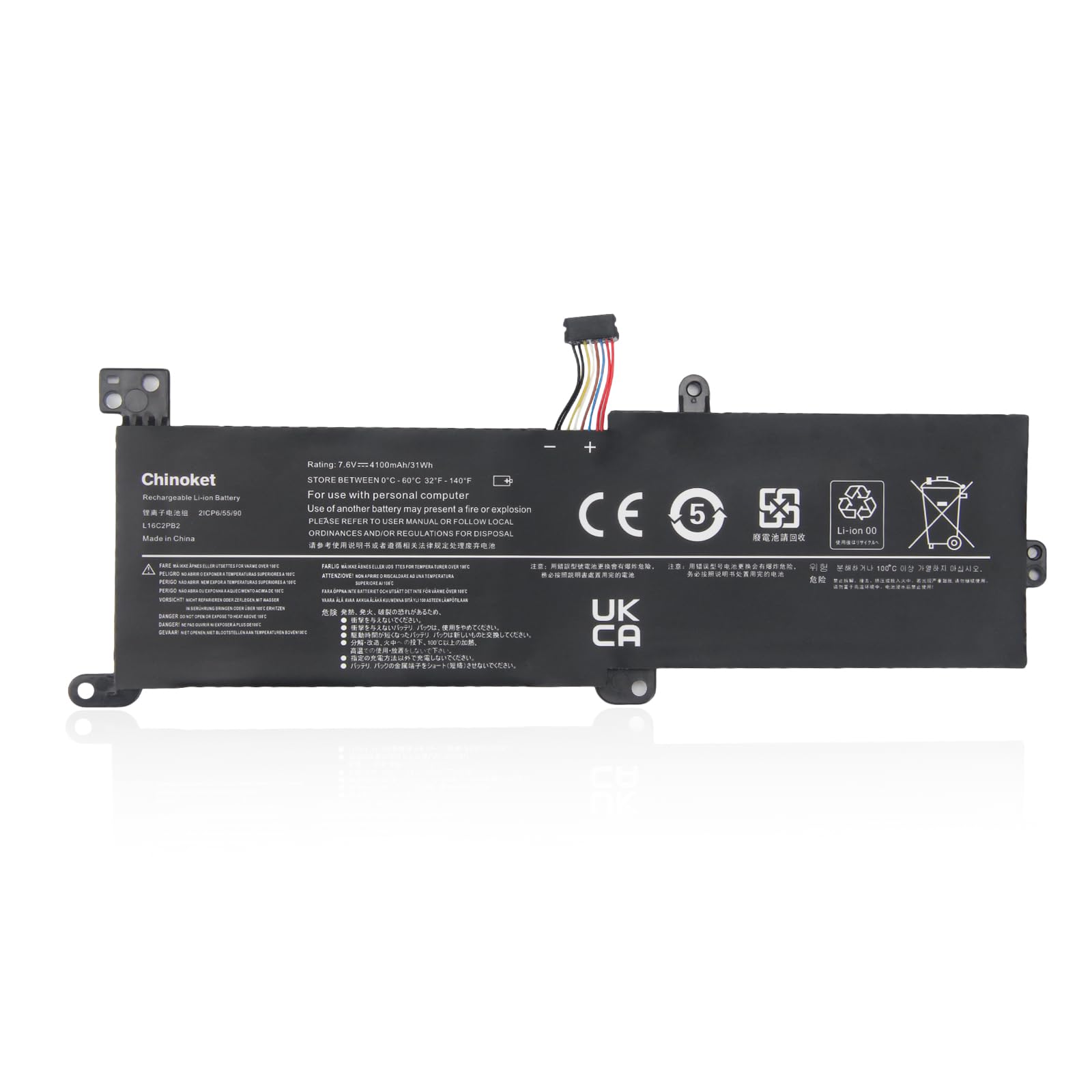31Wh/4100mAh L16C2PB2 L16M2PB1 Batería para IdeaPad 320-15AST 320-15ABR 330-15IKB 330-15AST 320-14AST 320-14IKB 320-17IKB 330-14AST L16M2PB2 L16L2PB2 L16L2PB1 L16L2PB3 L16C2PB1 L17L2PF1