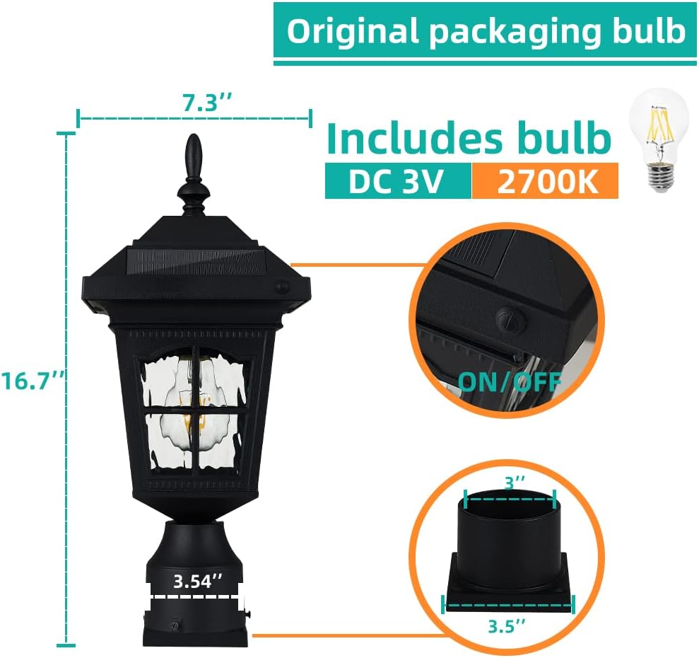 Buy Zinnze Solar Lamp Post Light Outdoor Waterproof，Solar Outdoor Post