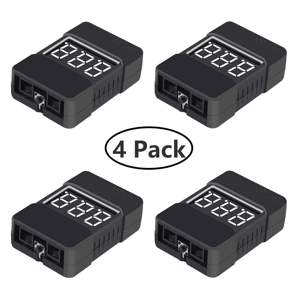 Buy Lipo Battery Tester,4Pack BX100 RC 18S Low Voltage Buzzer Alarm