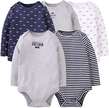 Body Bebe Garcons Lot De 5 Barboteuse Vetements Manches Longues Pyjama Coton Coton D Ete Combinaison Gentleman 3 6 Mois Amazon Fr Vetements