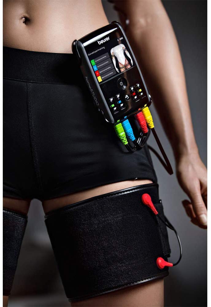 Beurer EM 95 EMS homeSTUDIO électrostimulateur musculaire, appareil d'entraînement EMS haut de gamme pour la maison avec app et Virtual Coach, brassards et électrodes inclus