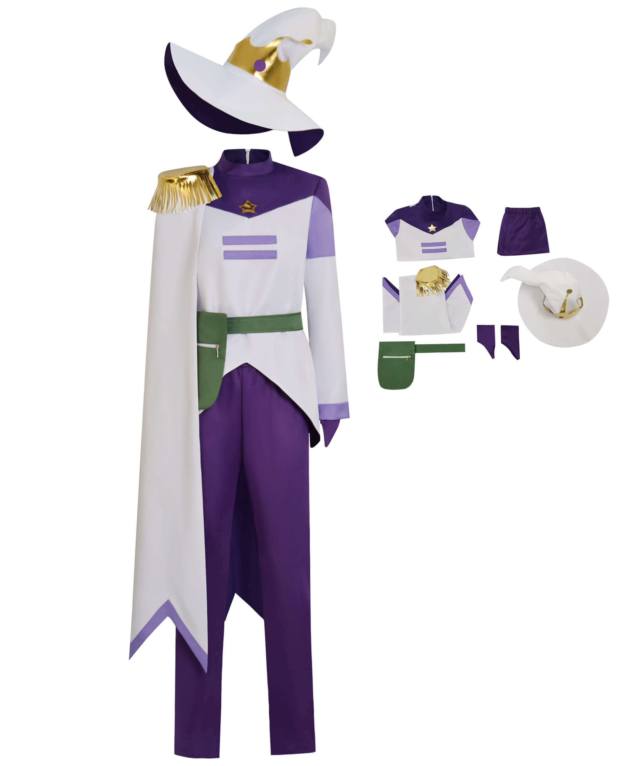 Adult Luz Noceda Cosplay Costume Owl Houses Season 3 Outsuit with Hat Cloak Halloween Deluxe Set