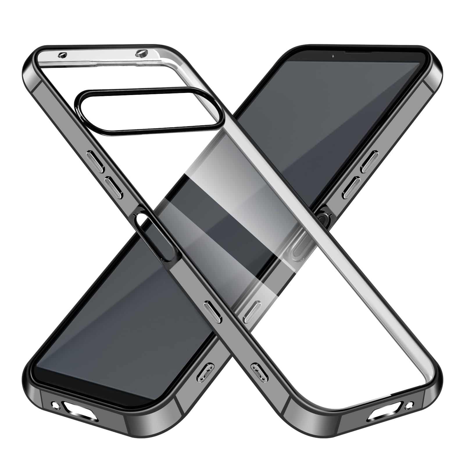 peipeizi For Xperia 10 VII用 ケース 5G クリア 耐衝撃 エクスペリア10 VII用 ケース TPU 透明 薄型 軽量 スマホカバー ストラップホール付 米軍MIL規格取得 レンズ保護 全面保護 衝撃吸収 指紋防止 (ブラック)