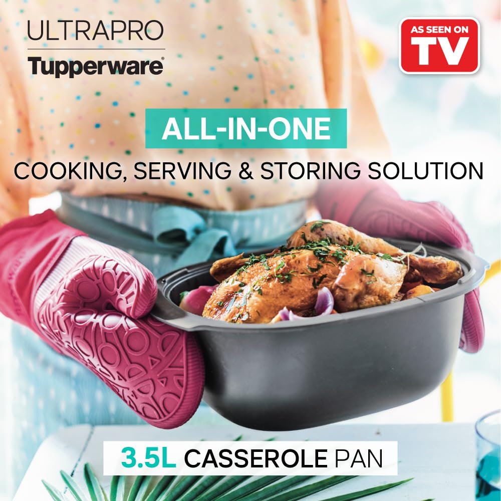 TUPPERWARE UltraPro H31 30952 Cake Tin 3.5 L + Lid Serves as a Casserole Dish, Oven Dish, Gratin Dish