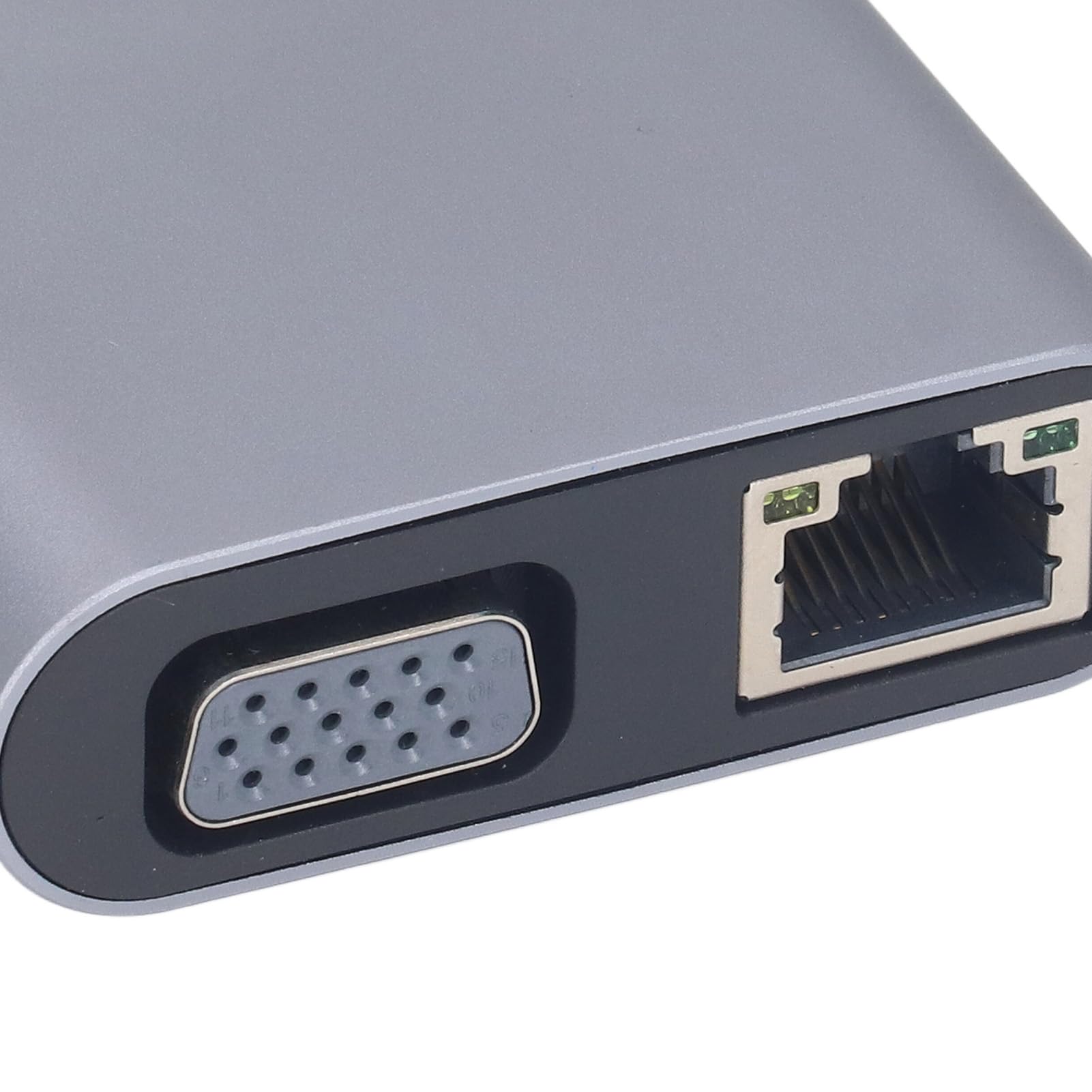 Adapter HUB USB C 11 w 1: 4 porty USB 3.0, audio, VGA, RJ45, Ethernet 1000M, 4K do 30 Hz, stacja dokująca typu C.