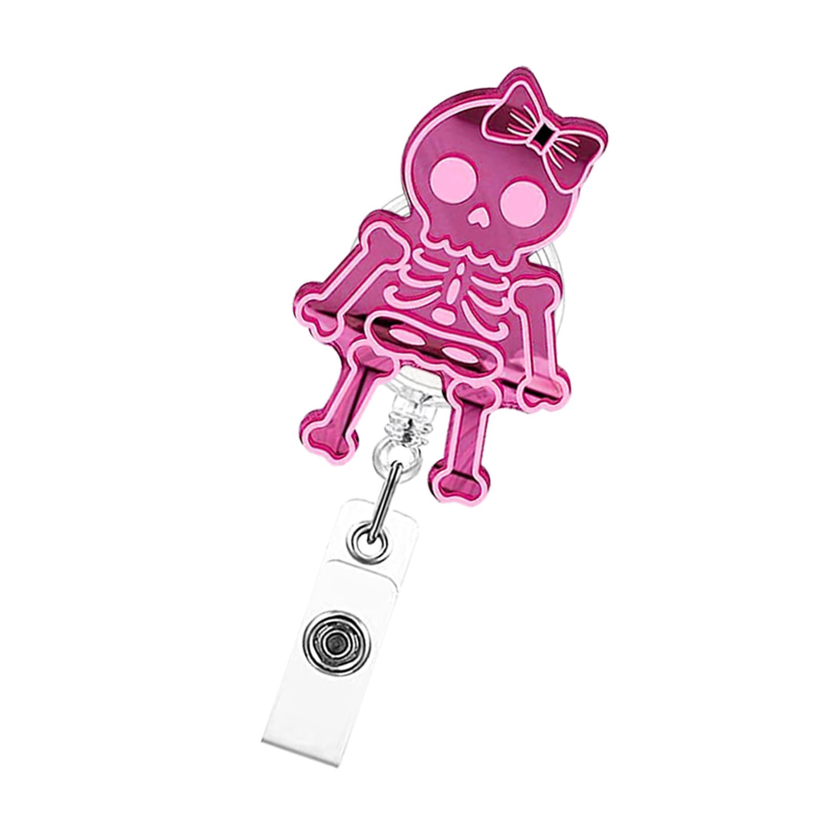 Kalttoy C Retractable Keychain Lanyard Reel Acryli Badge Reels Skull Name Ard Holder Badge Holder For School Acryli Reels