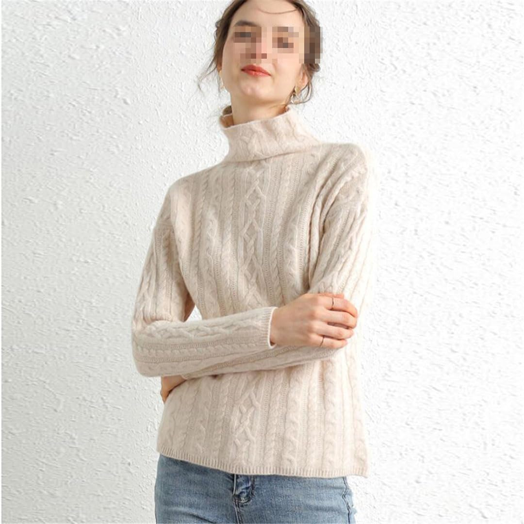 Vogrtcc Damen Rollkragenpullover Aus Kaschmir, Langärmelig, Wollpullover