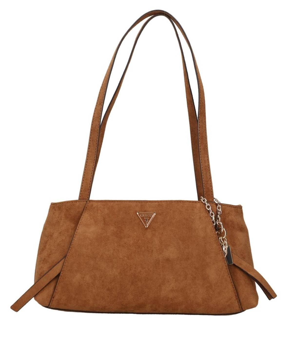 GUESS Schultertasche Devon Shoulder Satchel Cognac braun