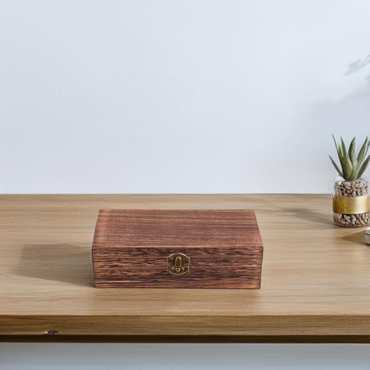 Caja de Madera Vintage Rectangular con Tapa, 2 Piezas