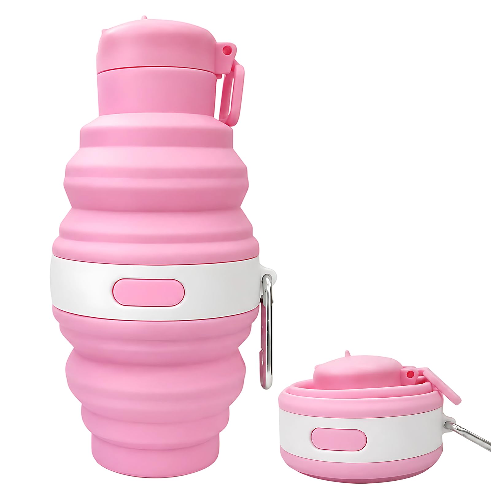 JBLJDWD Collapsible Water Bottle, Travel Water Bottle, Folding Silicone Design for Outdoor and Commuting, Pink Colour