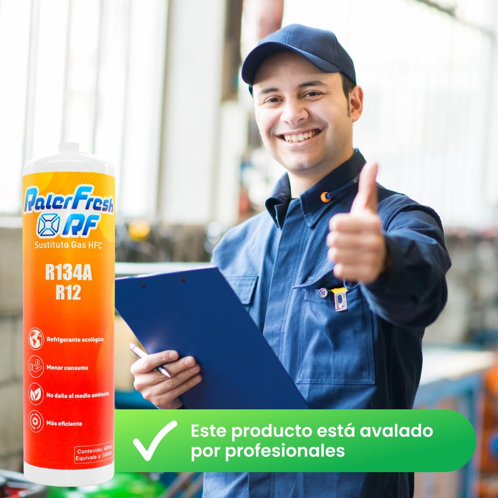Gas refrigerante organico per aria condizionata auto Ralerfresh RF equivalente a 1000 gr sostituto gas R134a e R12 (2 bottiglie, 800g)