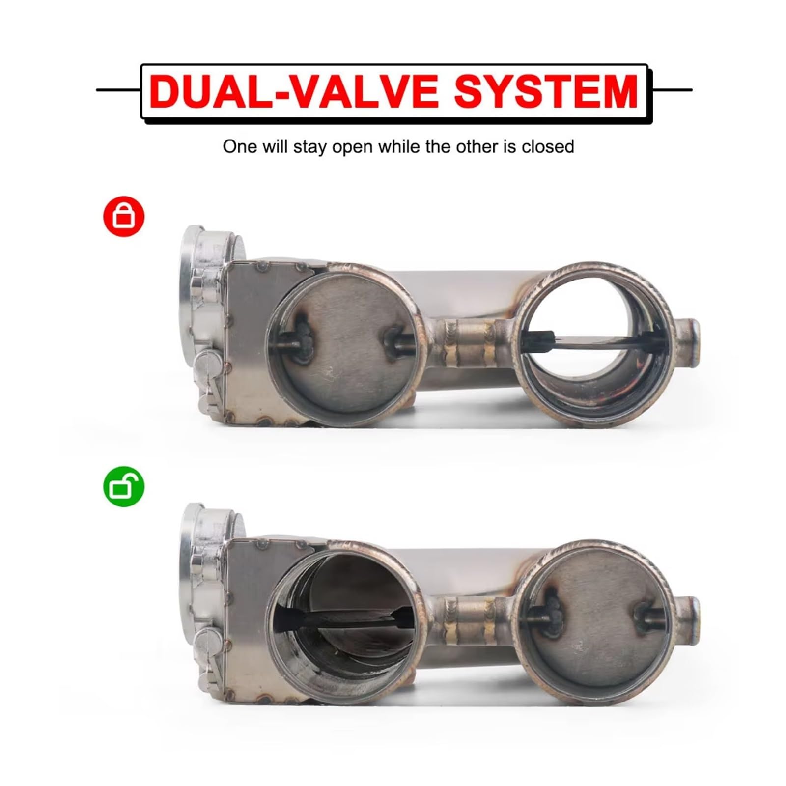 Endrohrblende Universal 2,5" 3" Elektrischer Auspuff-Ausschnitt-Satz Y-Rohr-Auspuff-Steuerventil Dual-Ventil-System-Schalter-Fernbedienungs-Satz Auspuffrohr(2.5INCH)