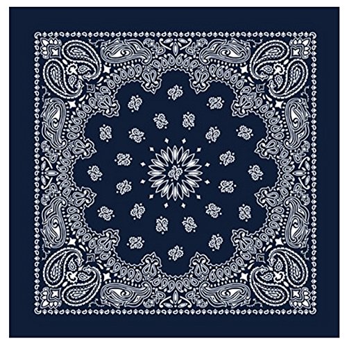 Vivana UK Navy Western White paisley bandana scarf Large 27 inches square
