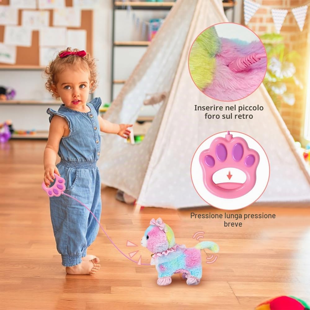 Peluche Interattivo Cane, Elettronico Cane Giocattolo, Peluche Interattivi Animali Domestici per Ragazze di 3 Ann/ragazzo (Colore)