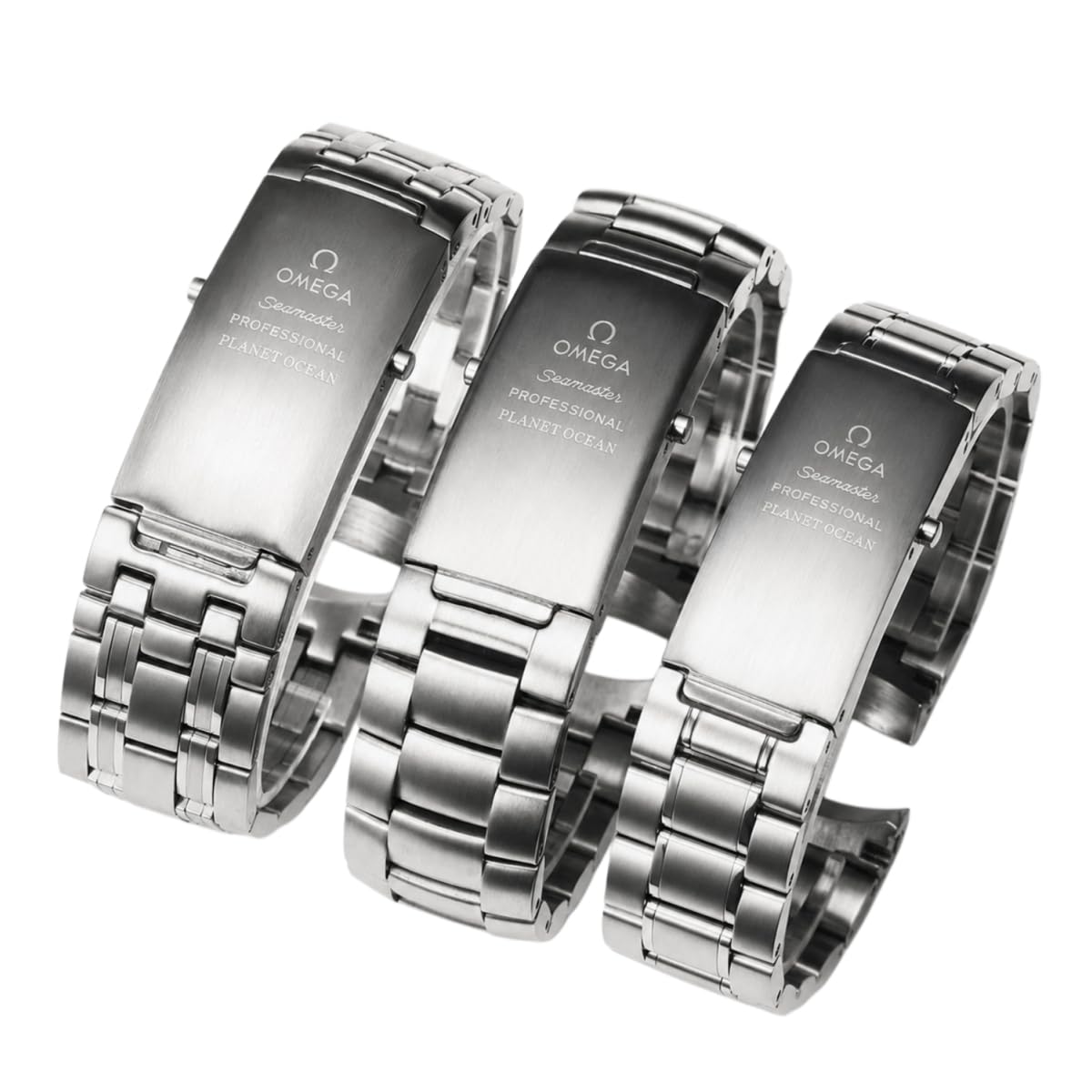 Stal Nierdzewna Pasek do Zegarka Bransoleta Metalowa 20mm 22mm Zamiennik Zakrzywione Końce Szczotkowane Profesjonalne Ogniwa Design for OMEGA Seamaster Diver 300M