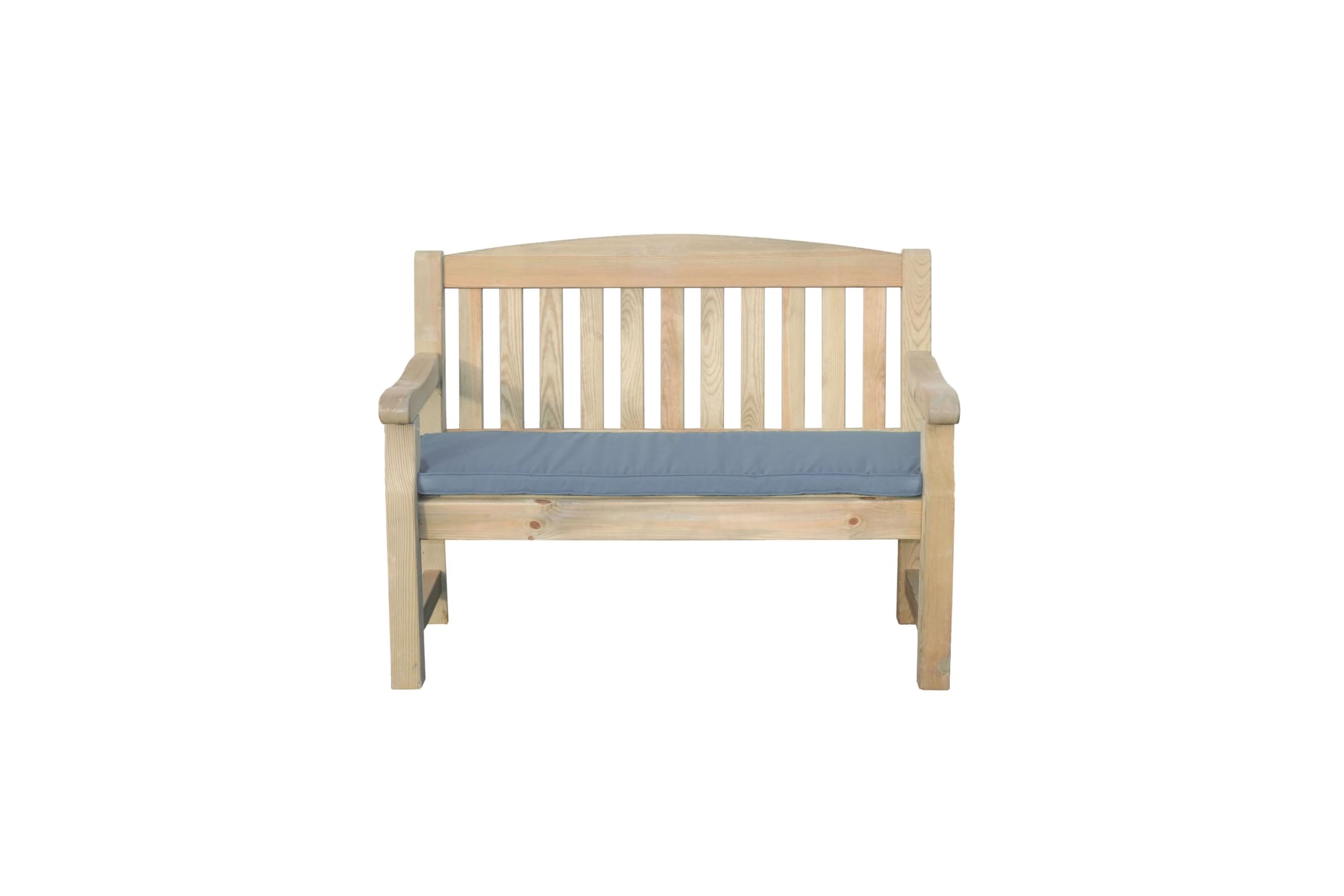 Parcel in the Attic Elda Heavy Duty 2 seat 4ft Solid Wood Garden Bench with Weatherproof seat pad (Grey pad)