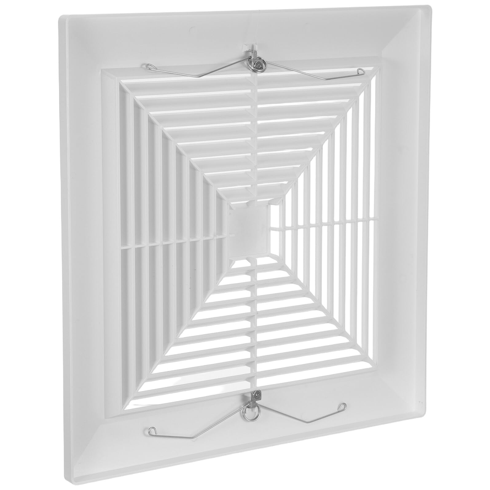 Cabilock Bathroom Exhaust Fan Cover 14x14 Inch White Plastic Vent Grille with Springs for Ceiling