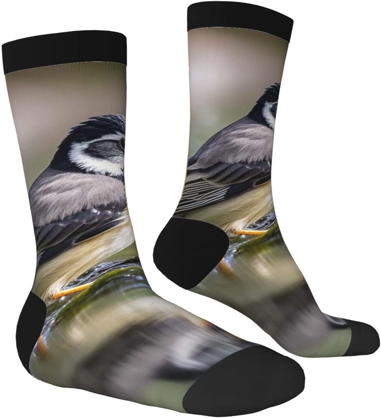 Socks for Women Men Warm Breathable Boot Socks Bird in the lake Calf Socks Crew Sock for Hiking