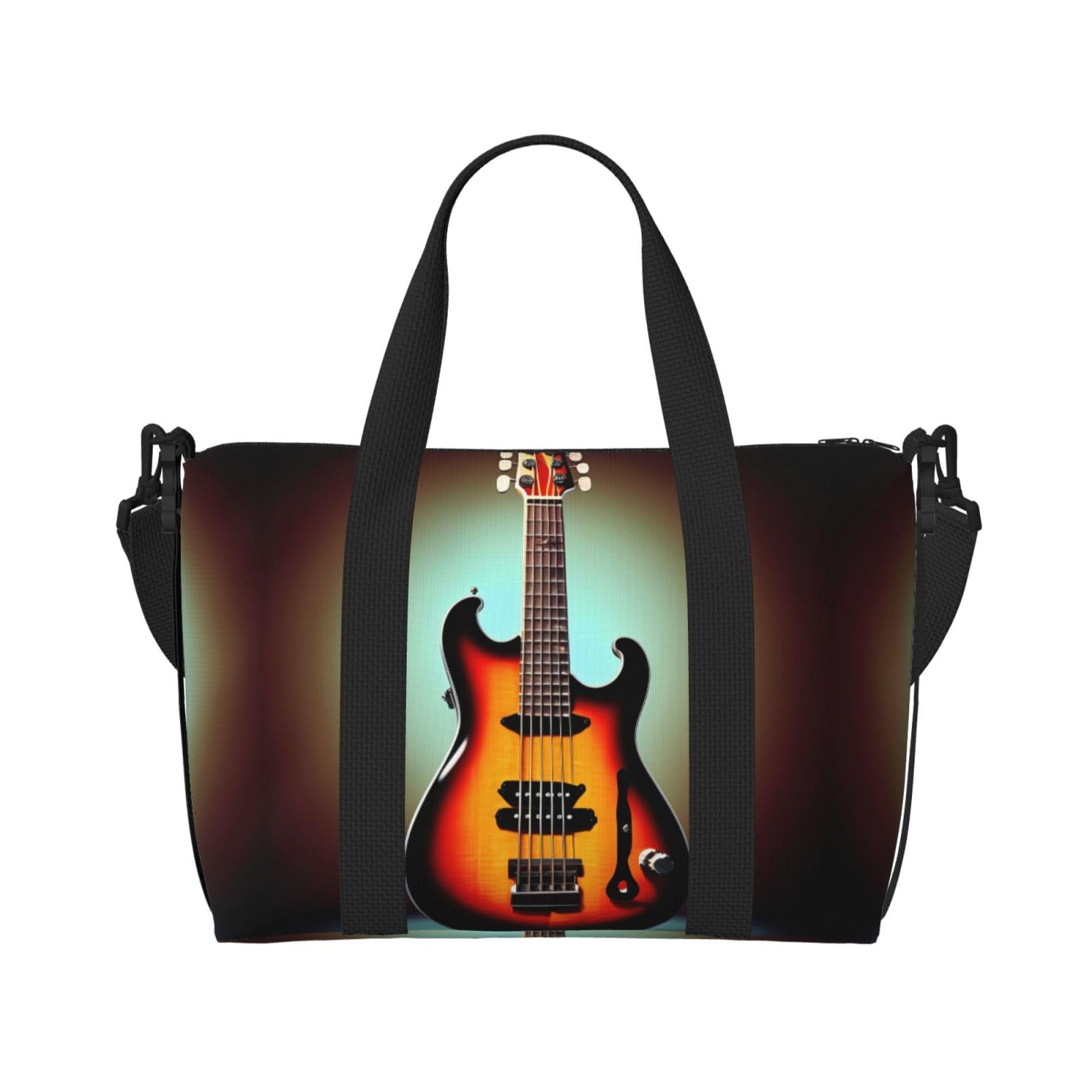 Guitar Bass Music Musical Instrument Travel Bags, Weekender Carry On For Women, Sports Gym Bag, Workout Duffel Bag,Overnight