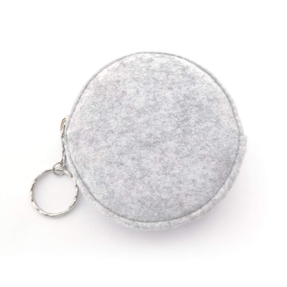 Pill Box Protective Bag Felt Coin Purse Zipper Round Daily Pill Cases Bag pill organizer storage bag Light