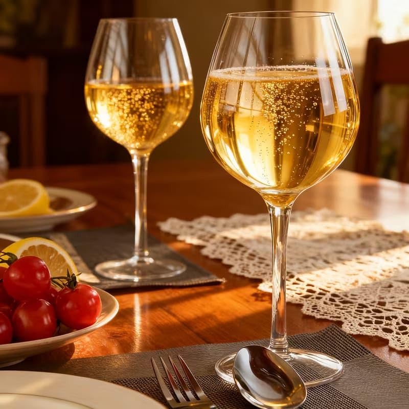 Image of PrimeWorld Luxurious Wine Glasses Set of 6 - 350ml | Elegant Stemmed Glassware for Red & White Wine, Brandy, Whisky, Champagne & Juice