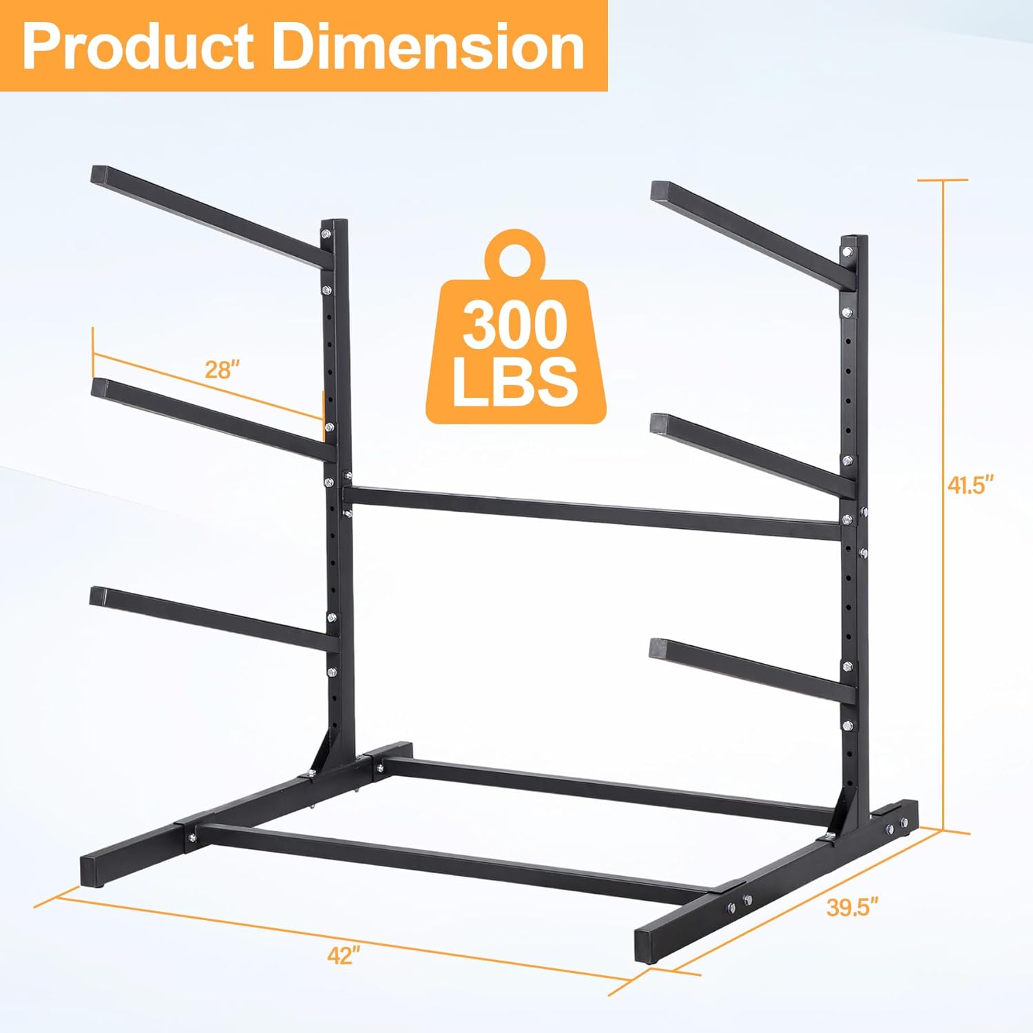 Kayak Storage Rack, Adjustable Kayak SUP Stand, Weatherproof and Heavy Duty Surfboard Storage Rack, Hold up Kayaks, SUPs, Paddleboards, Canoes - Image 2