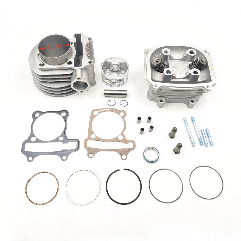 Chengyu 61mm large caliber cylinder head kit for GY6 150cc to 180cc engines with 69mm valve motorcycles Tao Tao and Ma ATV moped
