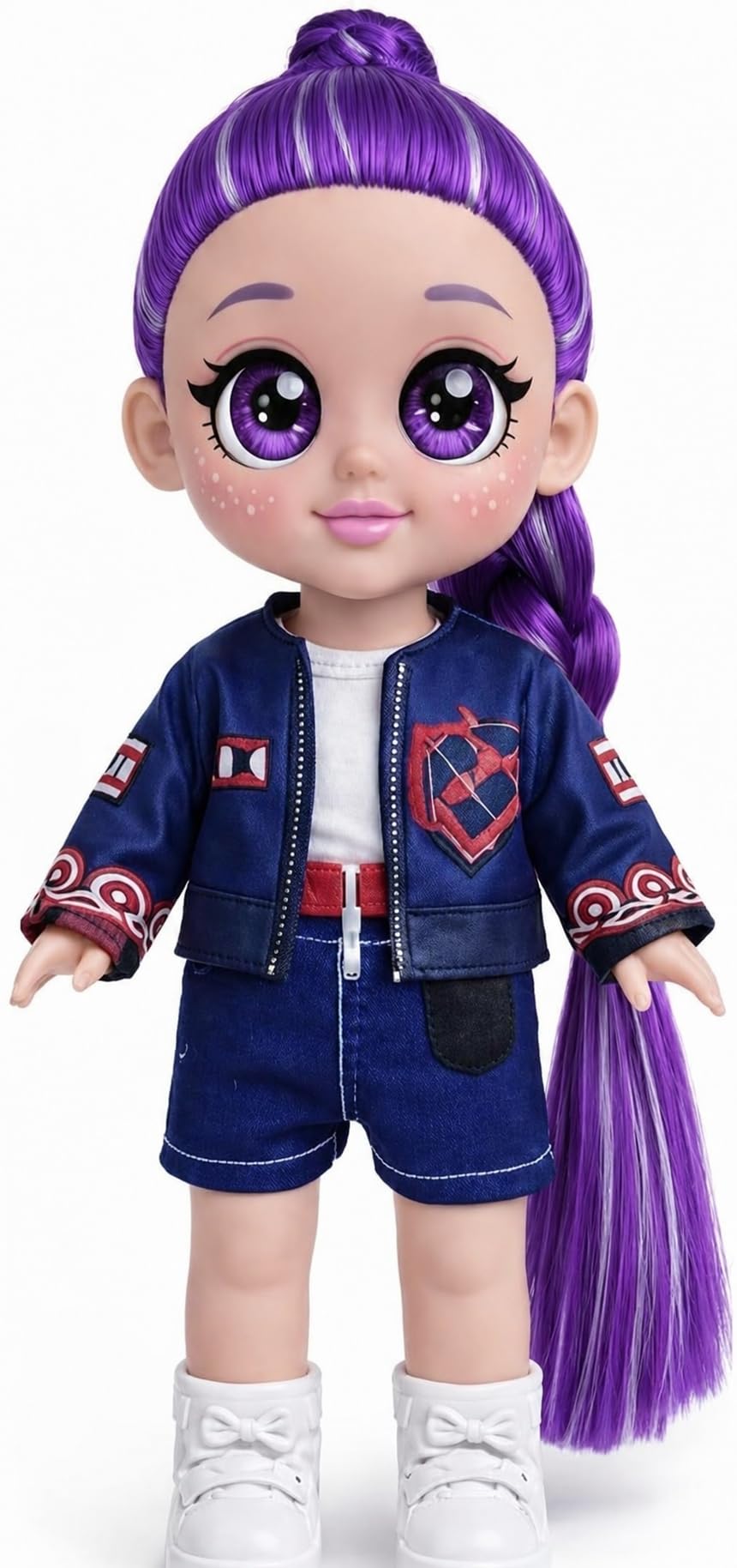 Muñeca de dibujos animados cantando de 26 cm con ojos 5D, muñeca de personaje de moda con compañero tigre azul, para fans de muñecas, regalos de cumpleaños