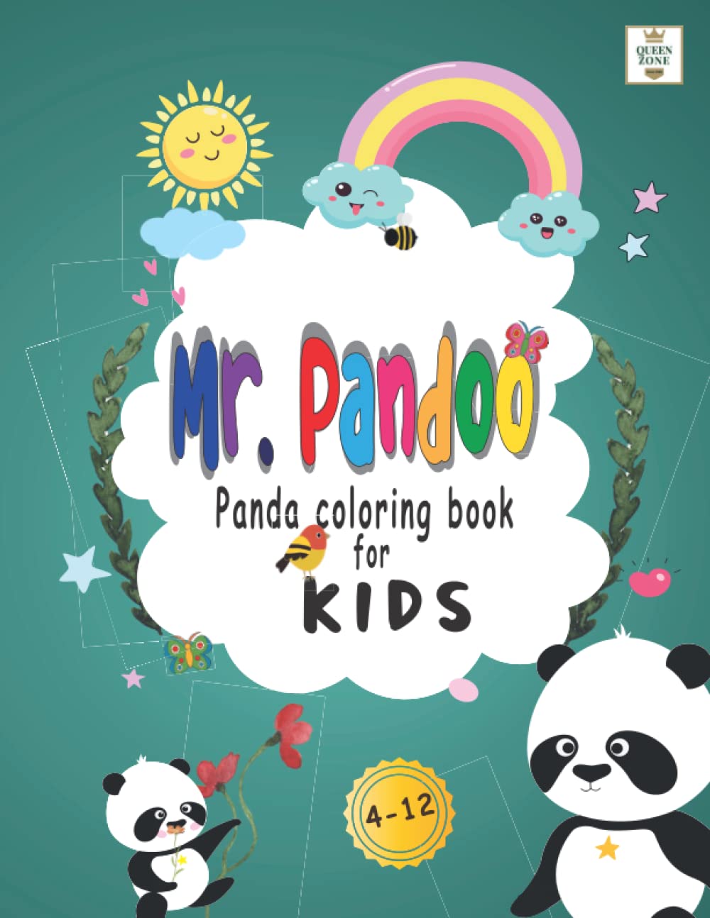Mr. pandoo: Panda coloring book | Cute panda coloring book for teens and toddlers | Relaxation and stress relief for kids 4-12