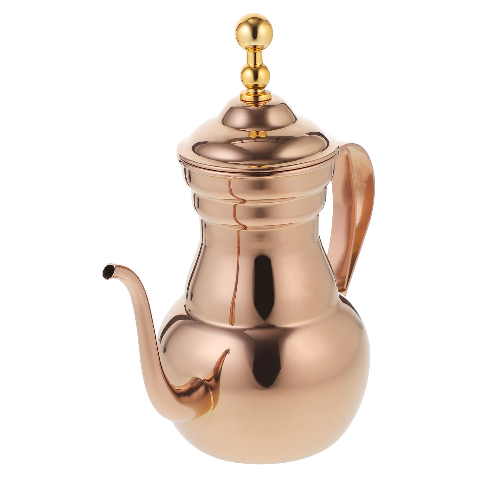 jojofuny Tetera de Acero Inoxidable Dorada con Apariencia Delicada y Decorativa de 700ml con Diseño de Colador Práctico para Uso en Oficina y Hotel