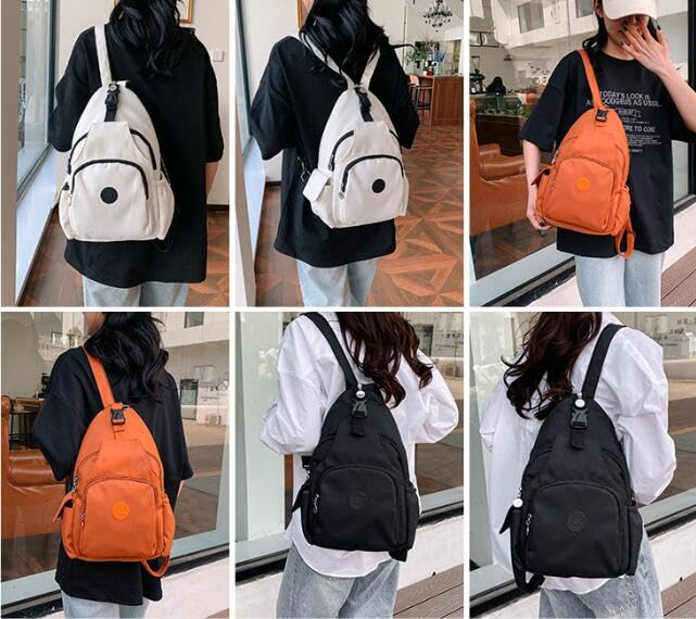 Minimalist Sling Backpack, Casual Crossbody Daypack with Multiple Pockets, Adjustable Shoulder Strap (White)4