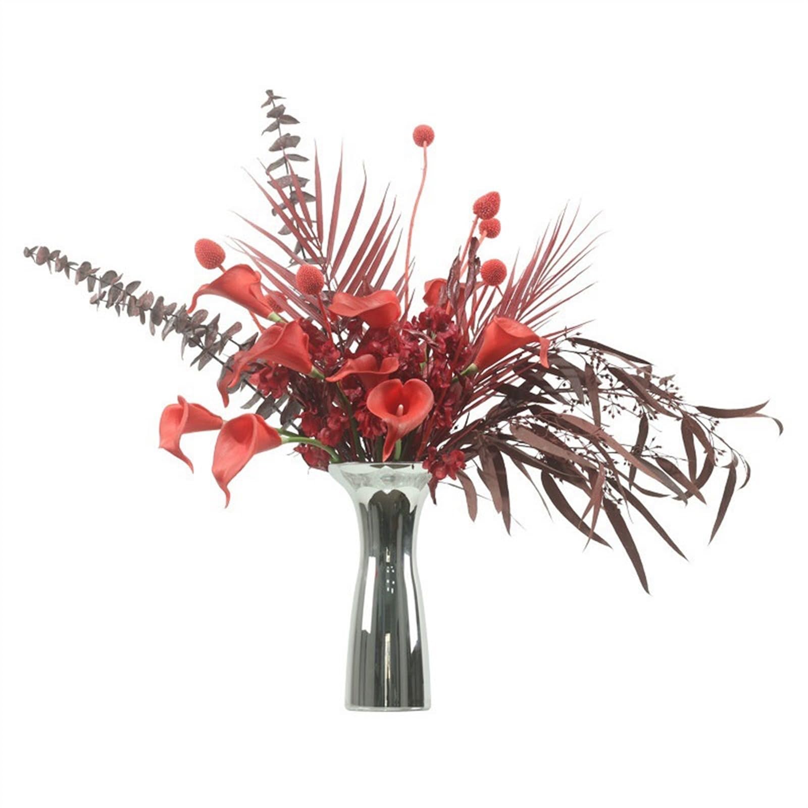 Bx9rE7tK3g Faux Flowers with Vase Floral Art Simulation Flower Decoration Table Living Room Artificial Bouquet Arrangement Crafts Artificial Flowers