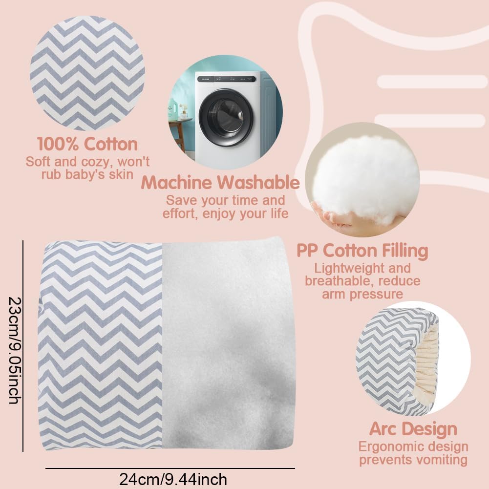 Cozy Cradle Pillow,Soft Cotton Nursing Pillow for Breastfeeding Support，Arm Pillow for Feeding Baby Travel Portable - Image 3