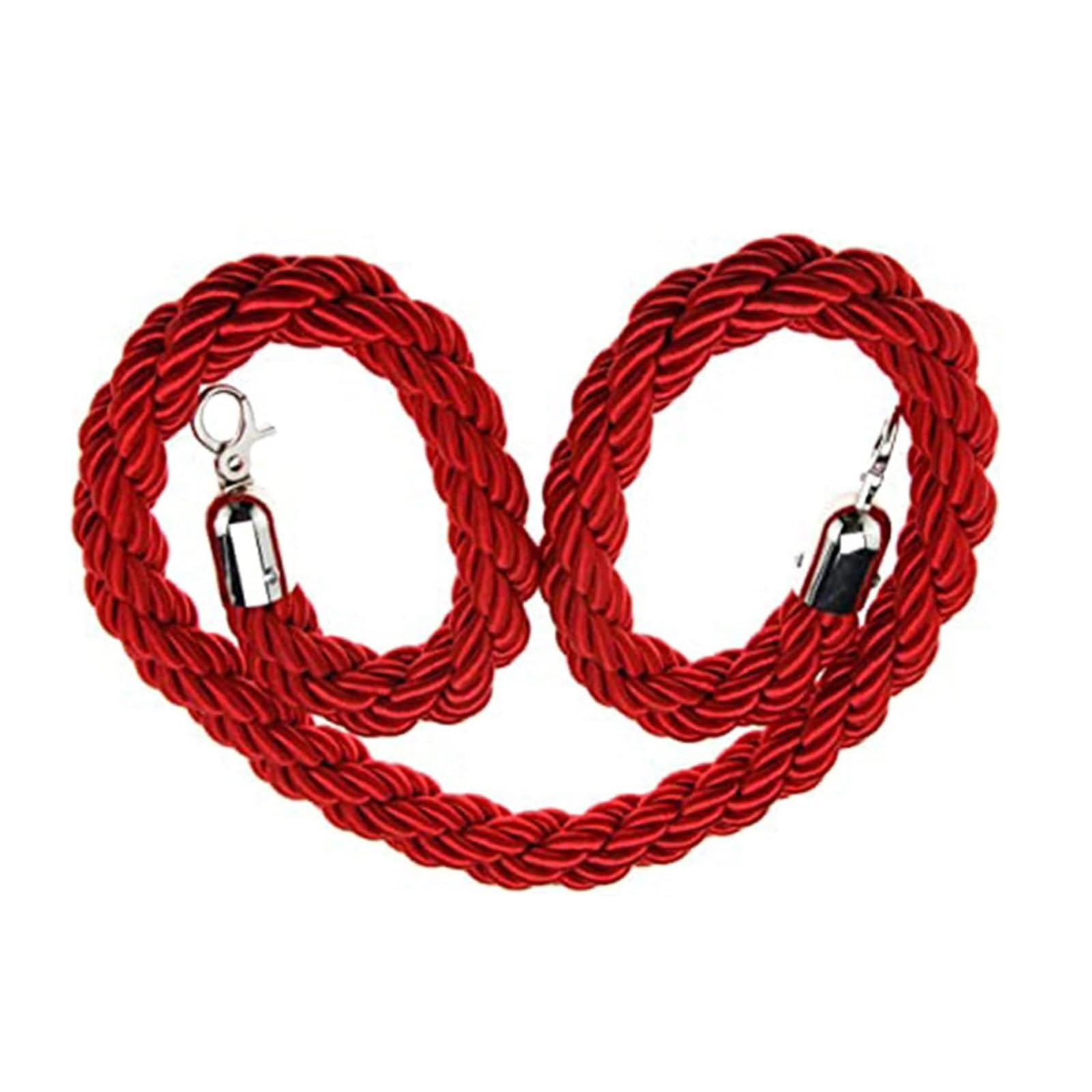 KLGFBDC Braided Hemp Rope 2.5M - Red Crowd Control Barrier Rope for Stanchions Event Queue Line Ideal for Parties Exhibitions and Outdoor Gatherings