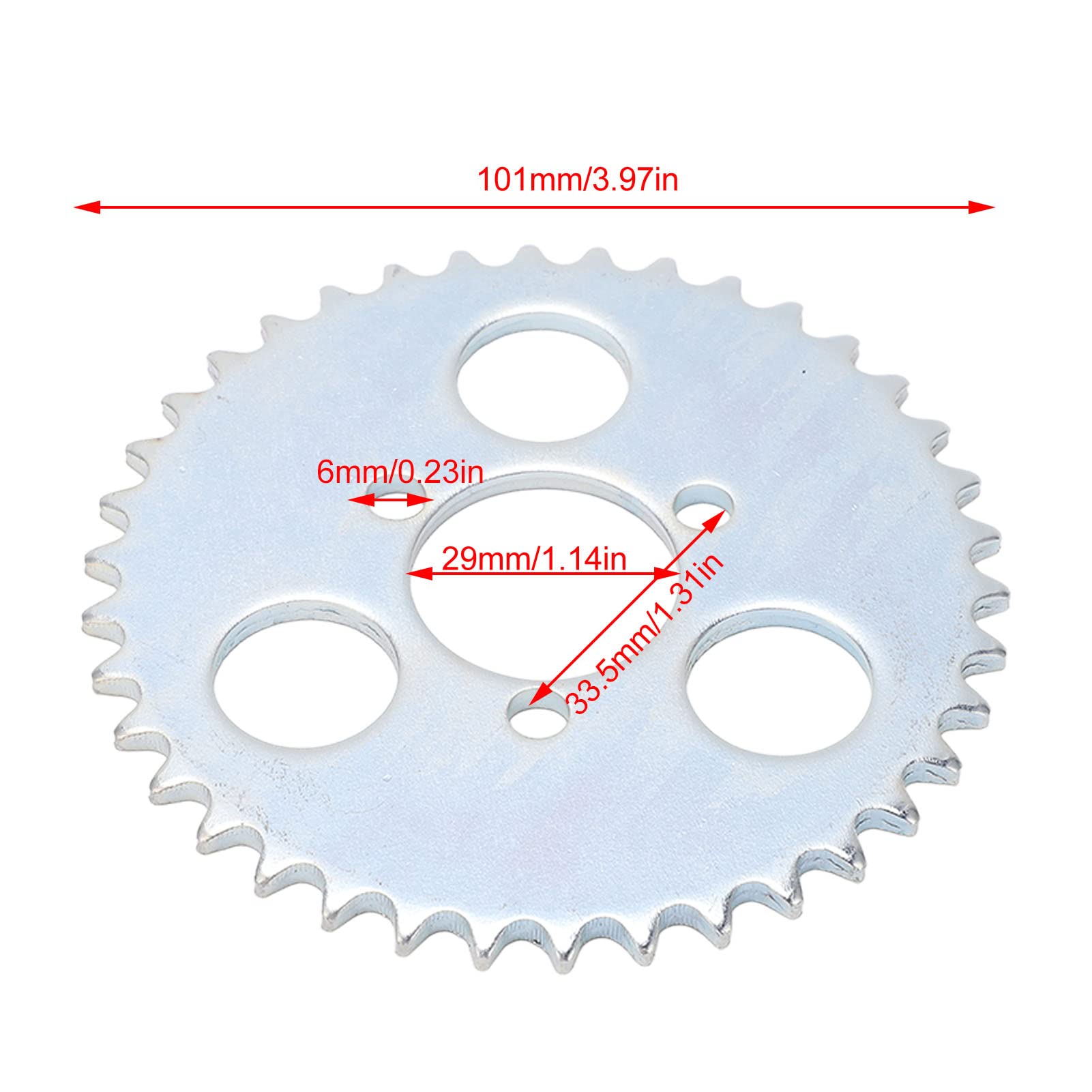 38T Rear Drive Sprocket For 2-Stroke Goped Scooters - 101mm Steel Alloy Chain Wheel Replacement