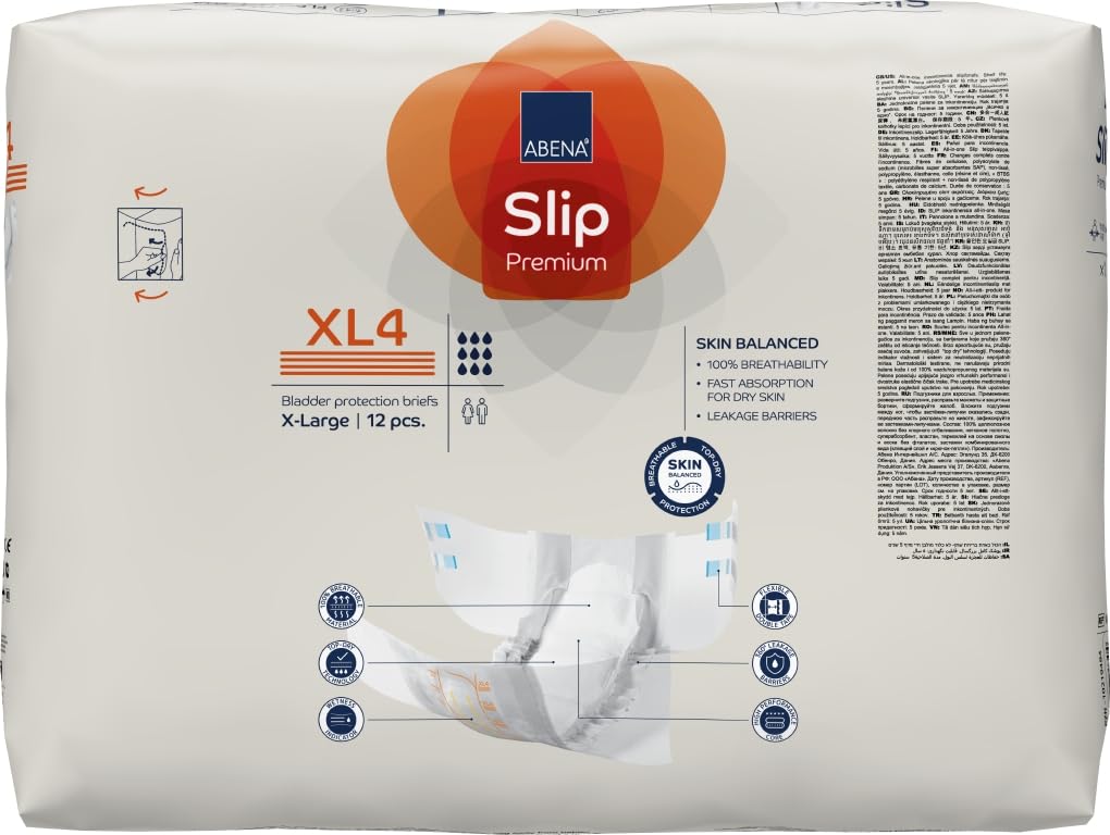 Pañales Adulto Abena Slip Premium XL4 Talla XL | Pack 4x12UN