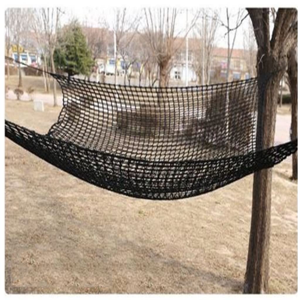 GTHTUHFD Climbing Cargo Net Double Layers Heavy Duty Kids Playground Net Treehouse Climbing Netting Backyard Net Bridge For Tree House Tree Cargo Rope Net,Black-3X4.5m