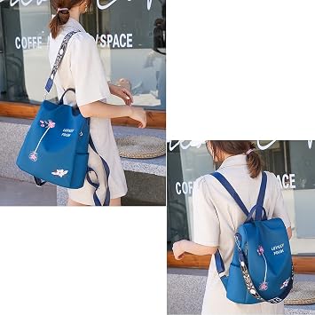 Women Backpack Anti Theft Travel Rucksack Lightweight Stylish Daypack School Shoulder Bag Waterproof Ladies Fashion Handbag Tote Bag Girls Gift (E-Blue)