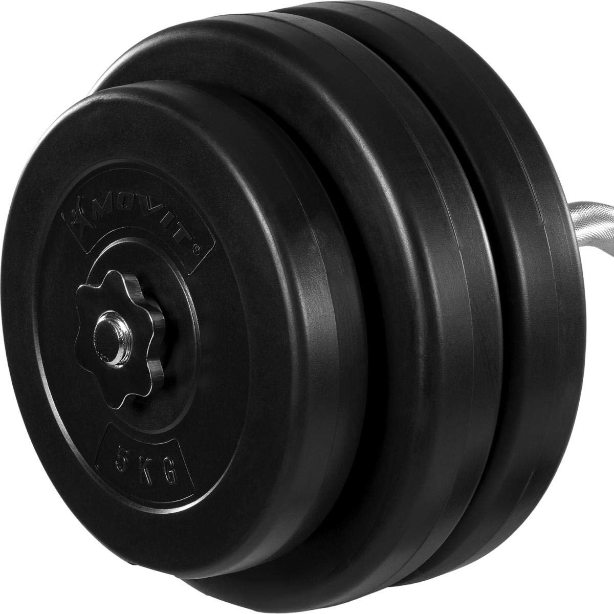 MOVIT SZ Curlset 23,5kg 35kg oder 55kg, Hantelset 65kg oder 95kg, mit Sternverschlüssen + Gewichtsscheiben