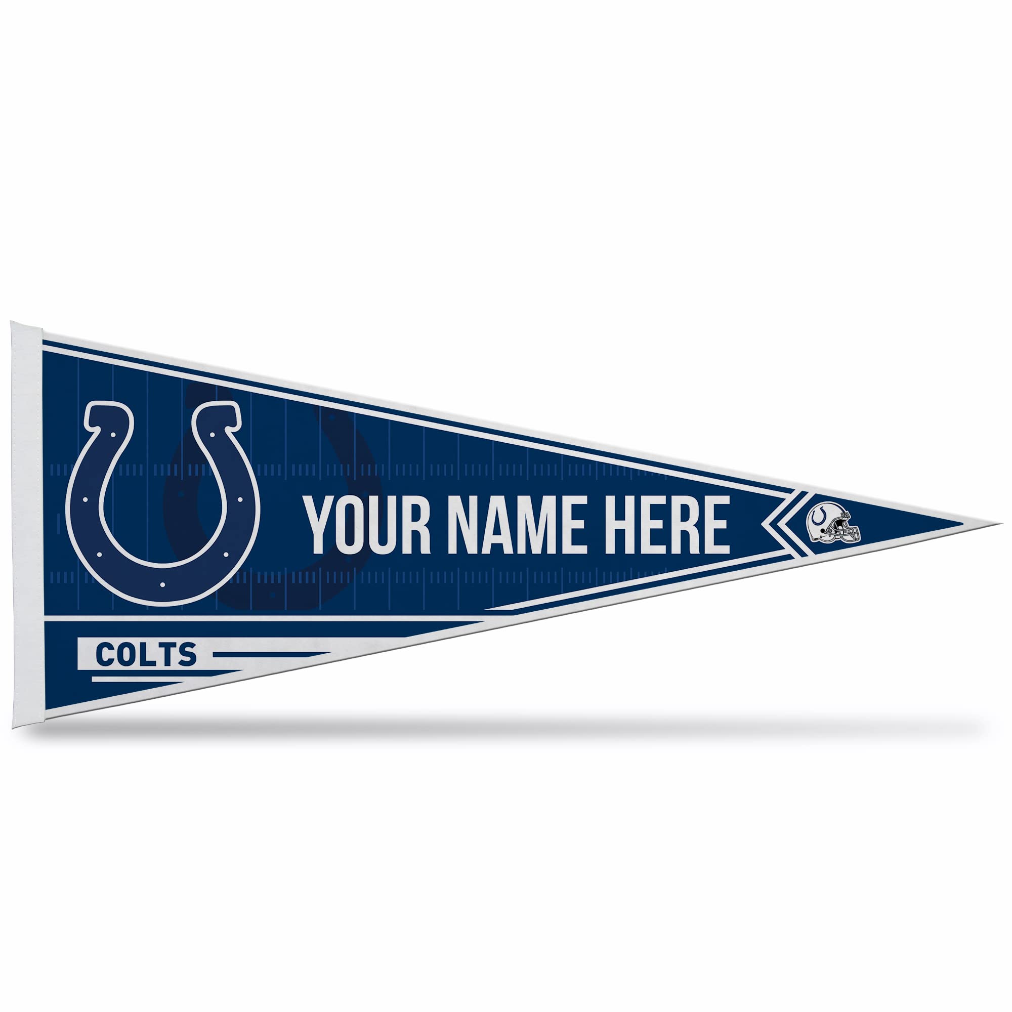 Rico Industries NFL Football Indianapolis Colts Personalized - Custom 12" x 30" Soft Felt Pennant - EZ to Hang