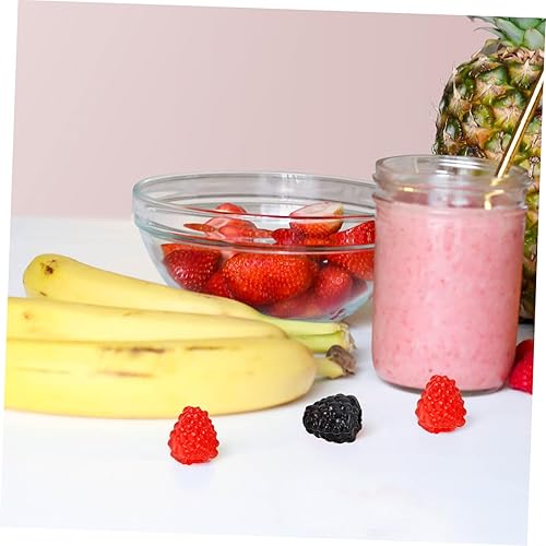 Miniatura 3 de VOSAREA 40 piezas de simulación de frambuesa artificial, modelo de fruta de plástico de frambuesa falsa, decoración de frutas artificiales,