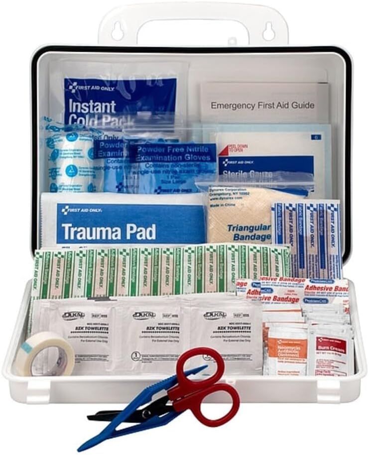 First Aid Only 9301-25P 25-Person Contractor's First Aid Kit for Home Renovation, Job Sites, and Construction Vehicles, 178 Pieces