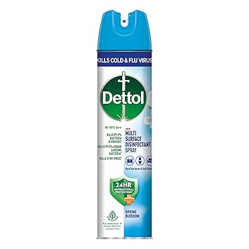 Dettol Disinfectant Sanitizer Spray Bottle | Kills 99.9% Germs & Viruses | Germ Kill on Hard and Soft Surfaces (Spring Blossom, 225ml) - image, photos