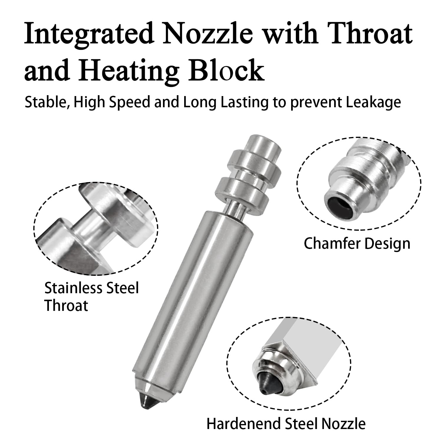 HzdaDeve 0.4MM Kobra X Kit de montaje de calefacción de extremo caliente Extrusora de cabeza de impresión Cubierta de silicona de disipador de calor de cerámica de extremo caliente de acero endurecido