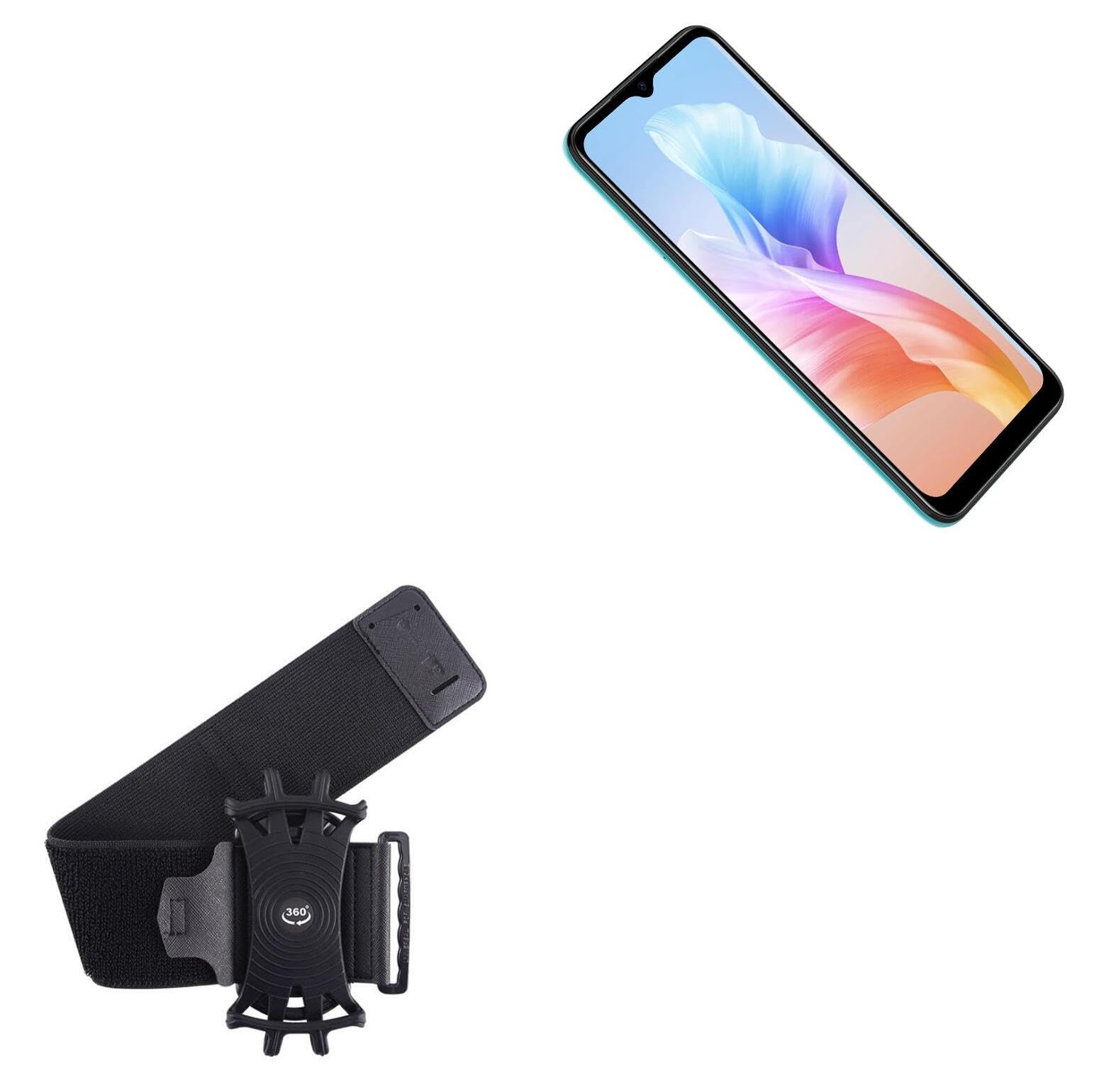 BoxWave Holster Compatible with Doogee X98 - ActiveStretch Sport Armband, Adjustable Armband for Workout and Running - Jet Black