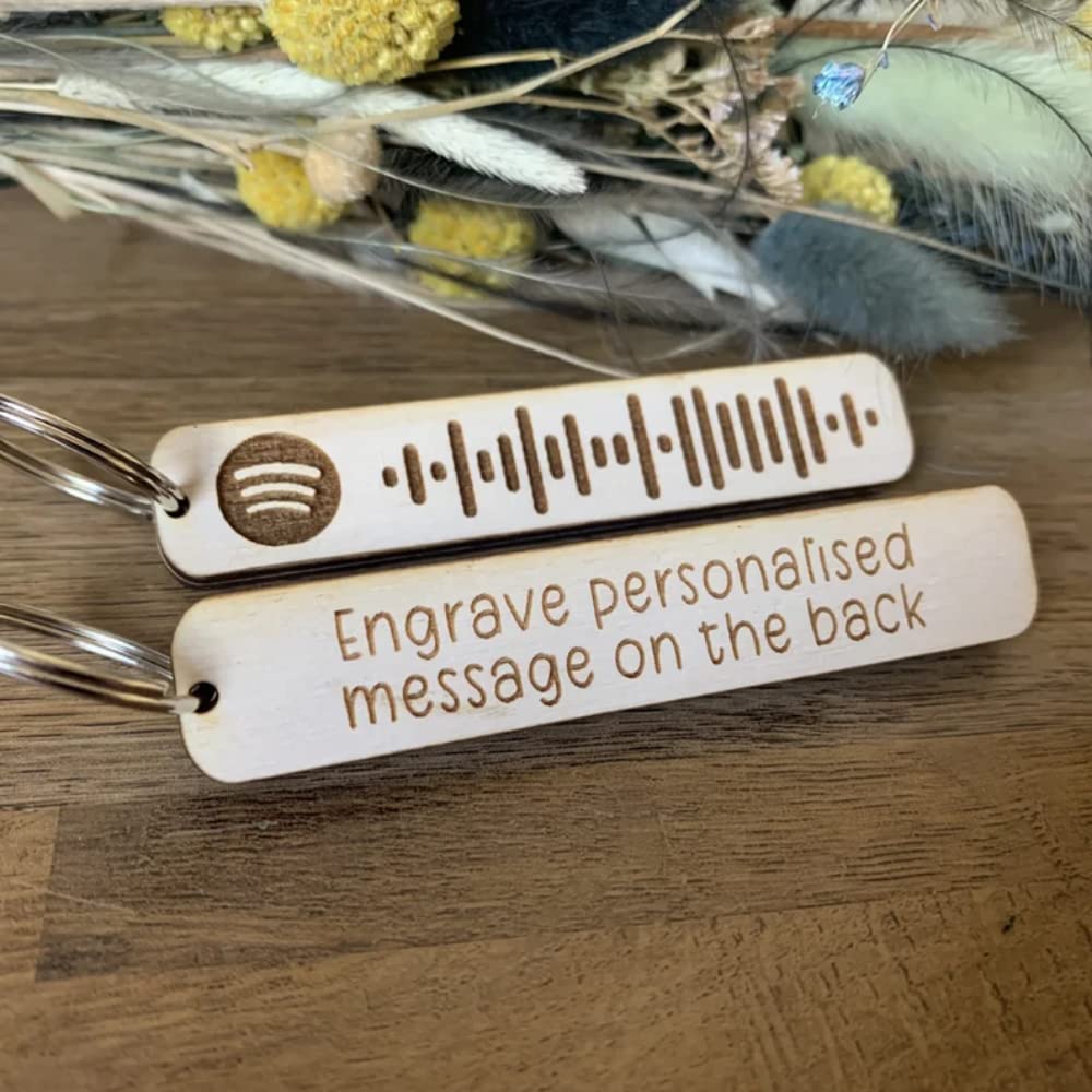 WEHATKECustomised Spotify Wood Keychain With Song Code & Message | Best Spotify Keychain For Gift, Personalized Keyring, Multicolor