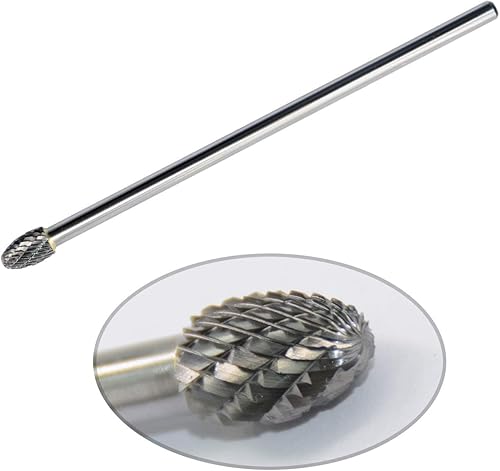 Miniatura 8 de SE-5L6 Rebaba de carburo de tungsteno alargada archivo rotatorio ovalado forma de huevo doble corte con vástago de 14 '' para broca de amoladora