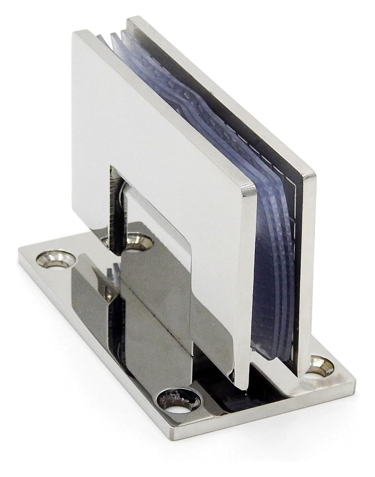 Pzoferlin Mirror-90 Door Hinge 2 Pcs Bright Silver Stainless Frameless Folding Glass Door Hinge Bath Clamp Mirror Light(Mirror-90)