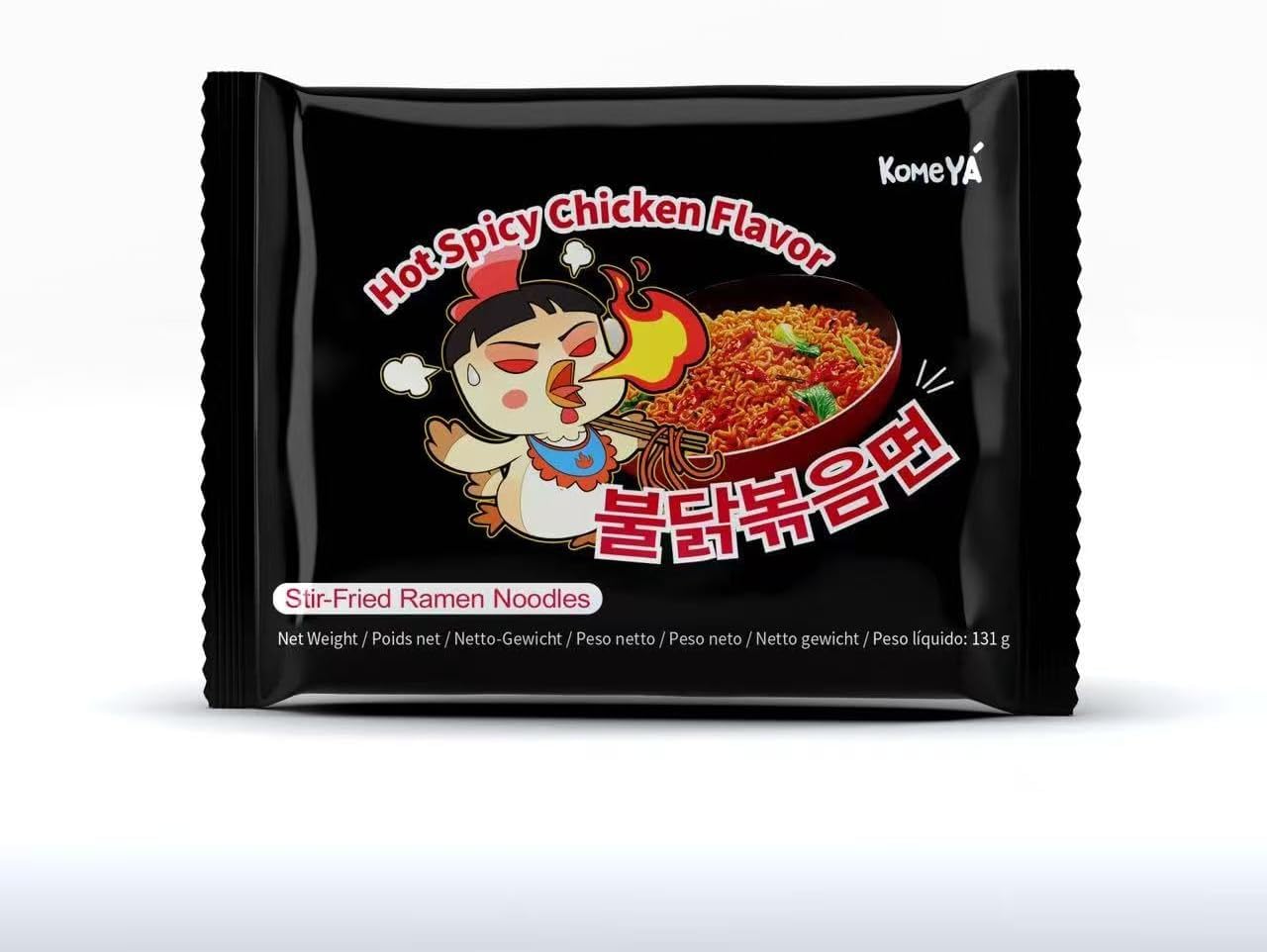 Komeya | Pack 10 de Mezclados Fideos ramen salteados coreanos - Hot Chicken Ramen Picante Buldak y Carbonara 131g